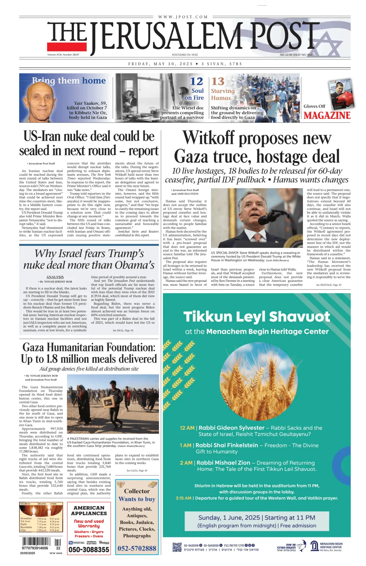 Prima-pagina-the jerusalem post-edizione-di-oggi-30-05-2025